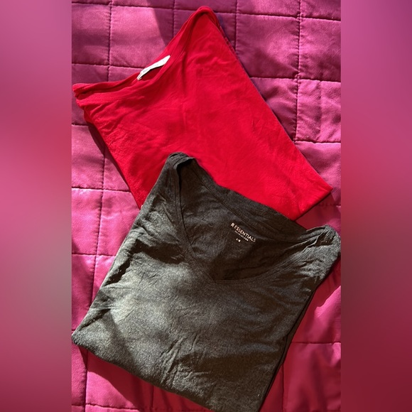 Lot of 2 ladies plain long sleeve Tops -size large - Picture 1 of 9